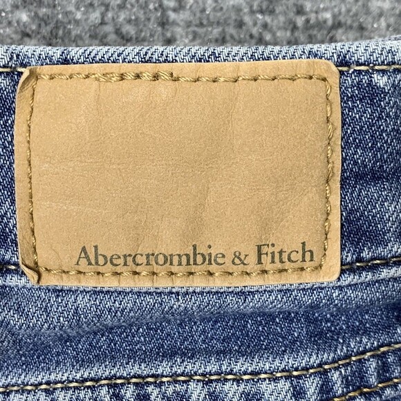 Abercrombie & Fitch Denim Bootie Shorts Women Size 0 frayed Destroyed - Picture 5 of 7